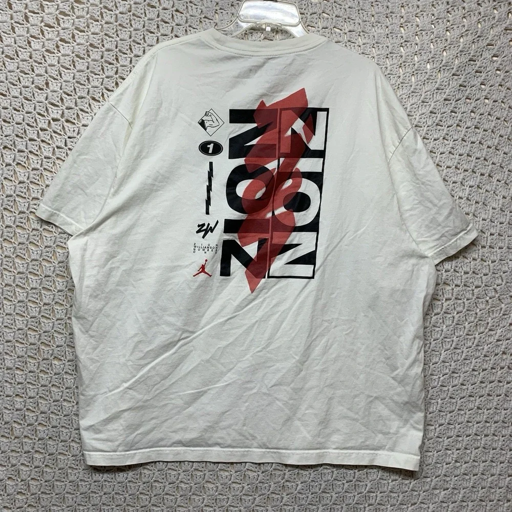 AIR Jordan Zion T-Shirt Men's Sz 3XL White‎ Williamson Number One Graphic